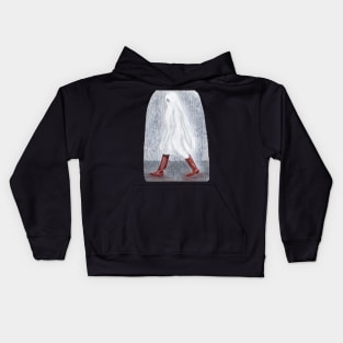 Sad Ghost in the Rain Kids Hoodie